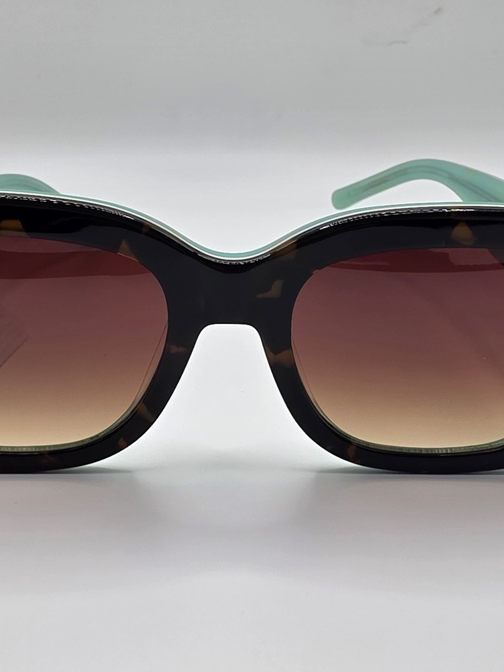 Carolina Lemke Brown Lens Tortoiseshell Sunglasses with Mint Temples